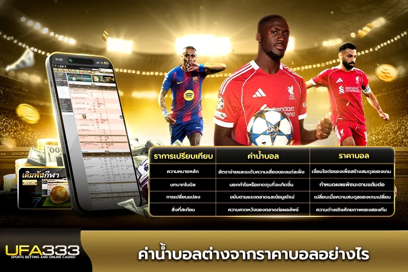 ค่าน้ำบอลต่างจากราคาบอลอย่างไร