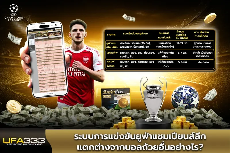 ระบบการแข่งขันยูฟ่าแชมเปียนส์ลีกแตกต่างจากบอลถ้วยอื่นอย่างไร UFA333